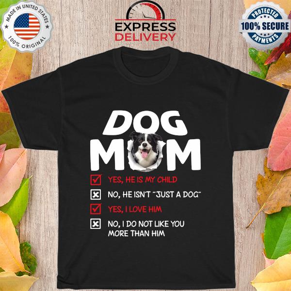 Border Collie Dog Mom yes he is my child I love him shirt