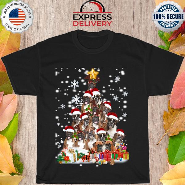 Boxer dog Christmas tree sweatshirt