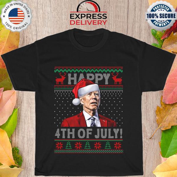 Funny Joe Biden Happy 4th Of July Christmas T-Shirt