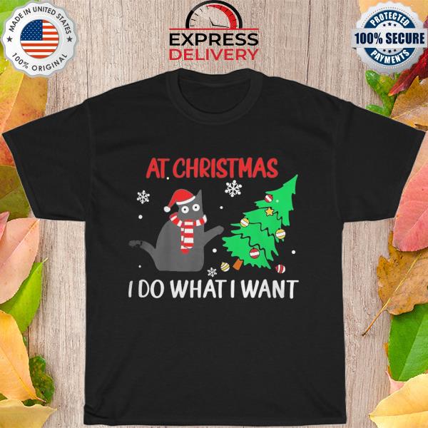 At Christmas I do what I want black cat tree xmas sweater