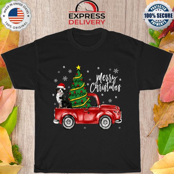 Cute Bernese Mountain Red Truck Merry Christmas sweater