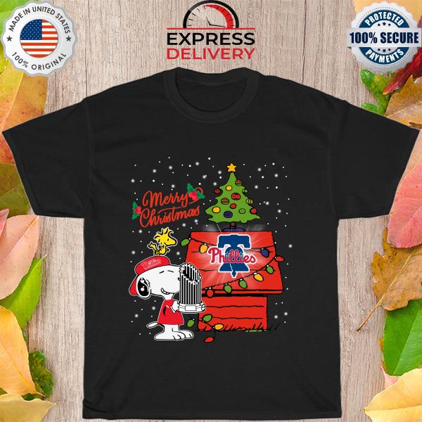 Snoopy and Woodstock Philadelphia Phillies postseason 2022 merry christmas shirt
