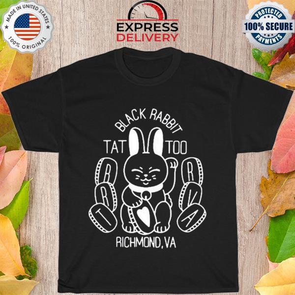 Black rabbit tattoo lucky bunny shirt