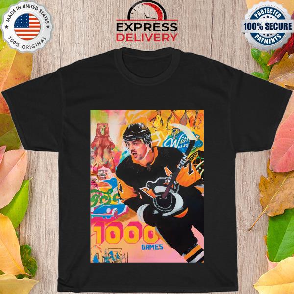 Evgeni Malkin 1000 game NHL Pittsburgh Penguins shirt