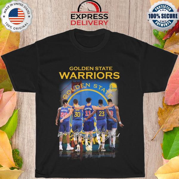 Golden state warriors wiggins thompson poole signatures shirt