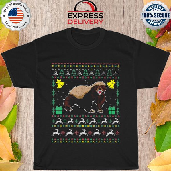 Honey Badger merry ugly christmas tree sweater