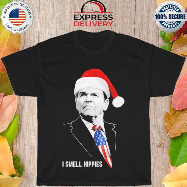 I Smell Hippies Santa Hat Christmas 2022 shirt