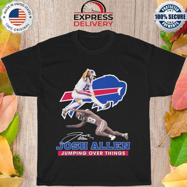 Josh Allen Jumping Buffalo Bills over things signature 2022 shirt