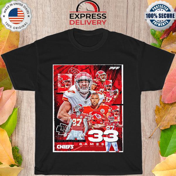 Kansas city chiefs most by tight end 33 games shirt