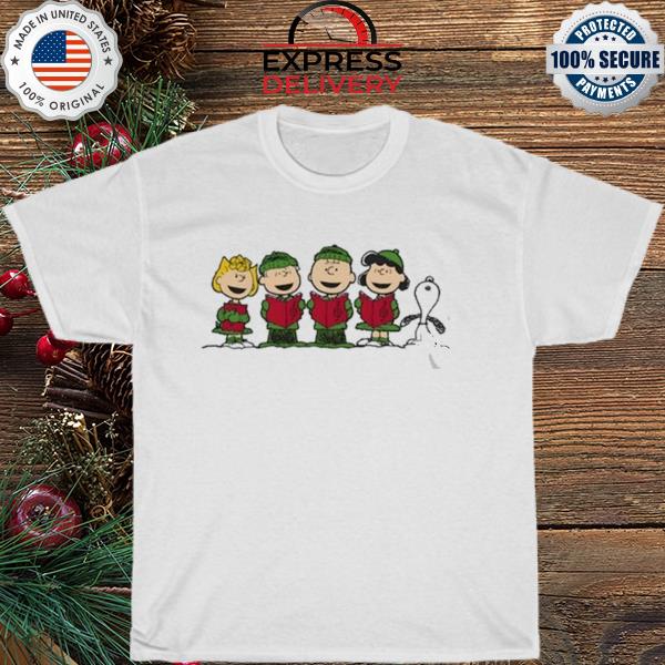 Peanuts gang Christmas caroling apparel sweater