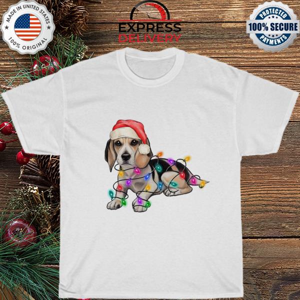 Santa Beagle 2022 Christmas Tree Lights sweater