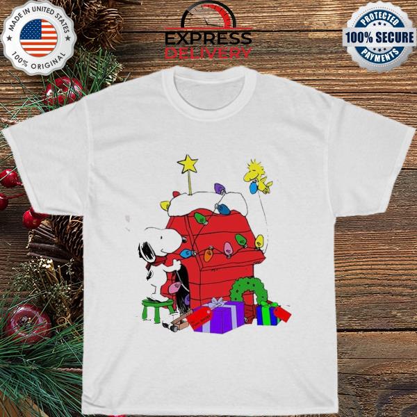 Snoopy and woostock decorate happy Christmas sweater