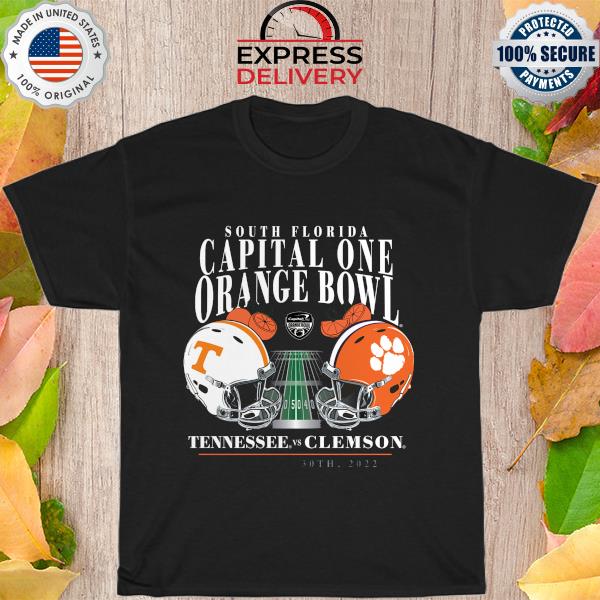 Black 2022 clemson tigers vs tennessee volunteers orange bowl matchup old school shirt