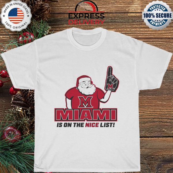 Miami redhawks santa's nice list youth shirt