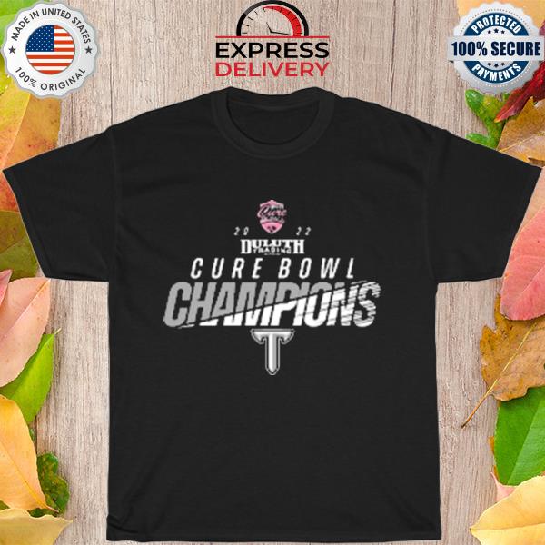 NCAA Troy Trojans Champions 2022 Duluth Trading Cure Bowl Champions T-Shirt