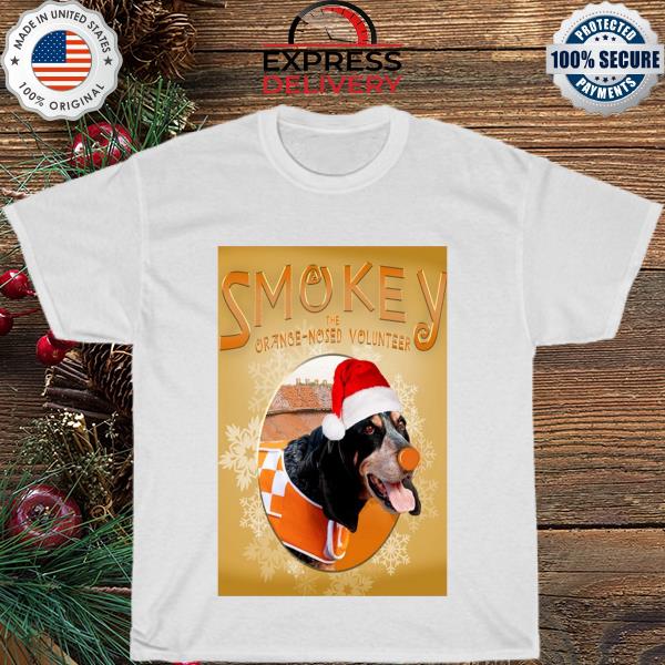 Volunteer smokey orange nosed poster tennessee volunteer orange bowl happy holidays shirt