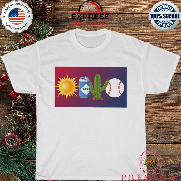 Sun beer cactus baseball shirt