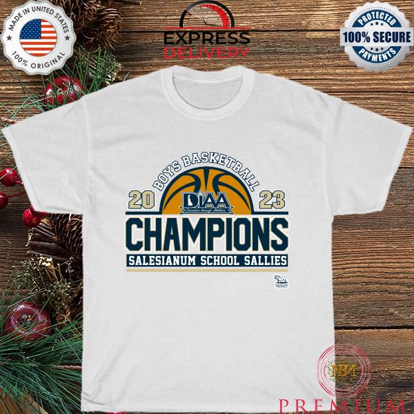 Boys basketball 2023 Champions Salesianum school sallies shirt