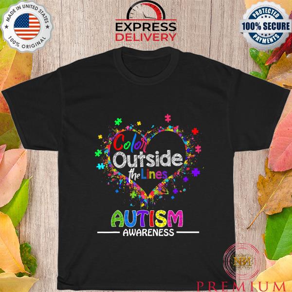 Colors outside the lines autism awareness 2023 shirt