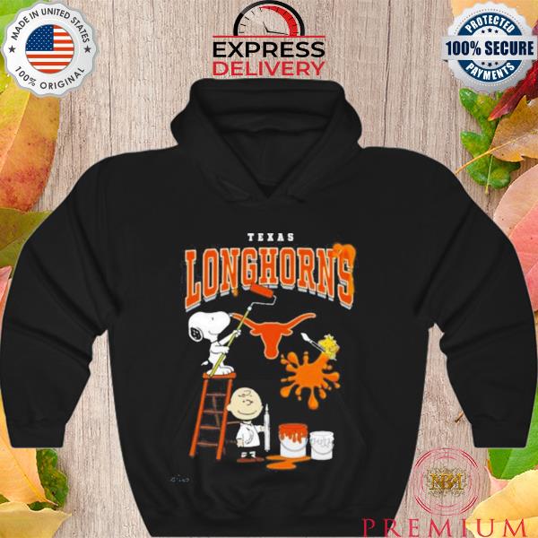 The Peanuts Charlie Snoopy And Woodstock Wall Paint Texas Longhorns Shirt Hoodie