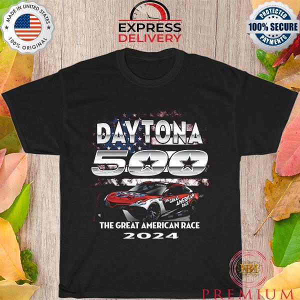 2024 Daytona 500 Checkered Flag Sports Red Graphic Car T-Shirt