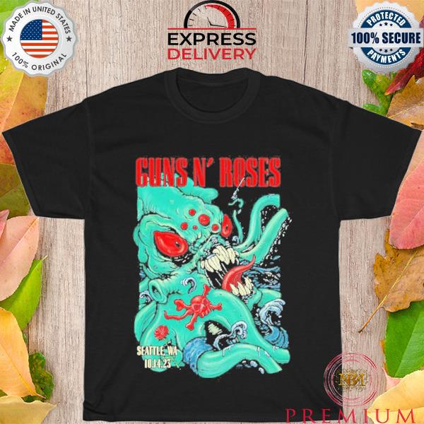 Guns N’ Roses Seattle, Wa 10.14.23 Bone Dry Vs Octopus Shirt