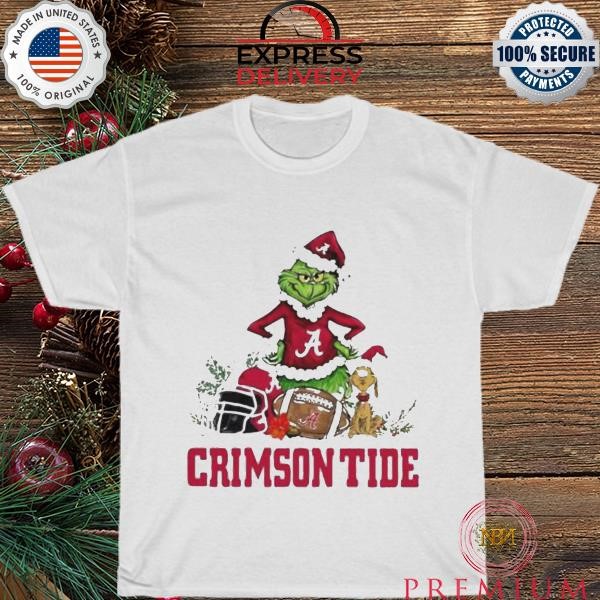Alabama Crimson Tide Grinch and Max dog funny Christmas 2023 shirt