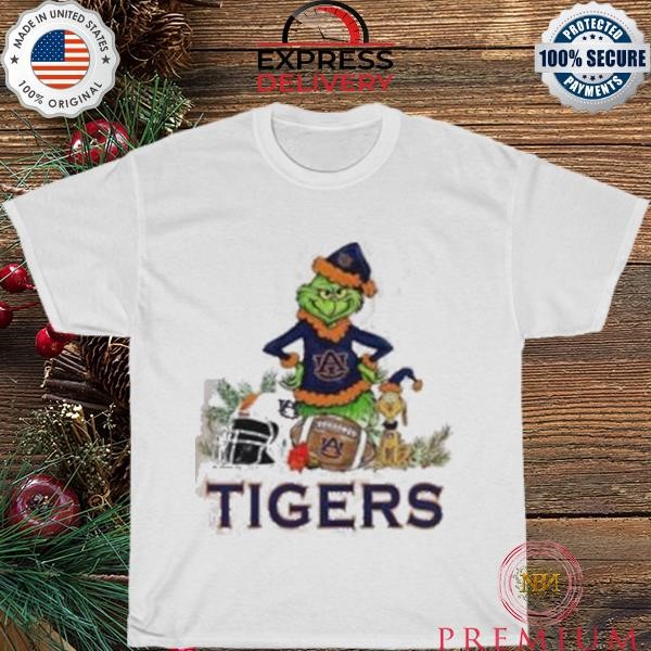 Auburn Tigers Grinch and Max dog funny Christmas 2023 shirt