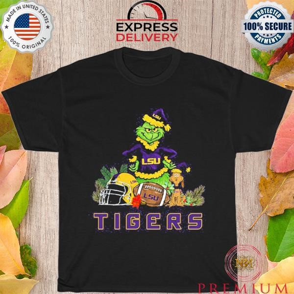 Awesome LSU Tigers Grinch and Max dog funny Christmas 2023 shirt