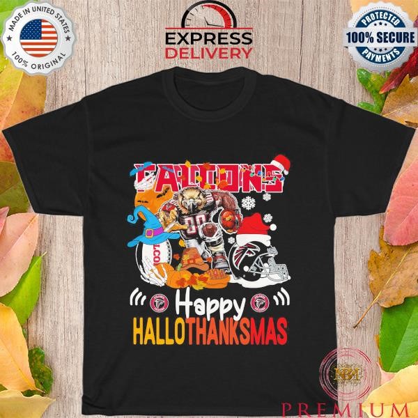 Funny NFL Atlanta Falcons Happy Hallothanksmas 2023 shirt