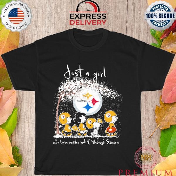 Funny Snoopy And friends NFL Pittsburgh Steelers Just A Girl Who Loves Winter And Steelers 2023 shirt