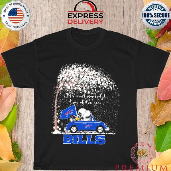 Funny Snoopy driving car Buffalo Bills It's Most Wonderful Time Of The Year 2023 shirt