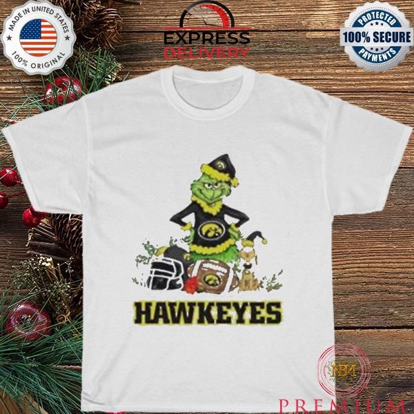 Iowa Hawkeyes Grinch and Max dog funny Christmas 2023 shirt