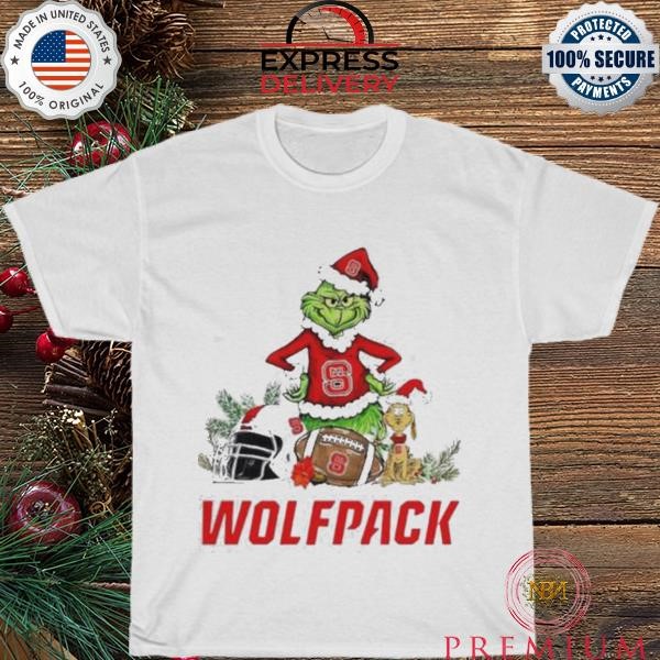 NC State Wolfpacks Grinch and Max dog funny Christmas shirt