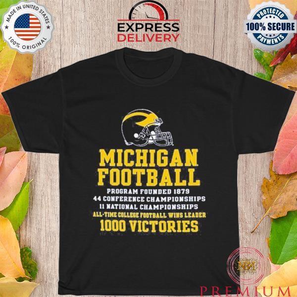 Official Champion Navy Michigan Wolverines Football All-Time Wins Leader T-Shirt