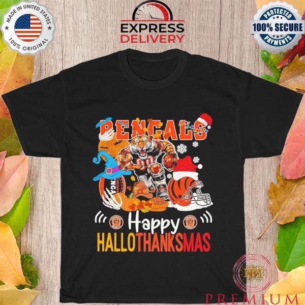 Official NFL Cincinnati Bengals Happy Hallothanksmas 2023 shirt