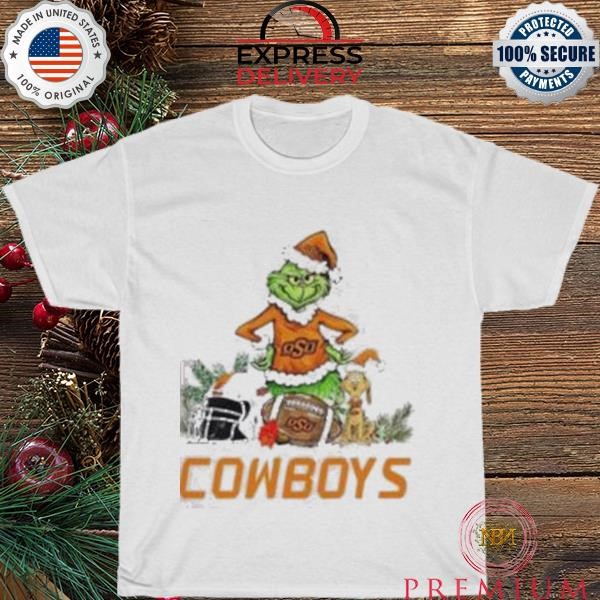 Oklahoma State Cowboys Grinch and Max dog funny Christmas 2023 shirt
