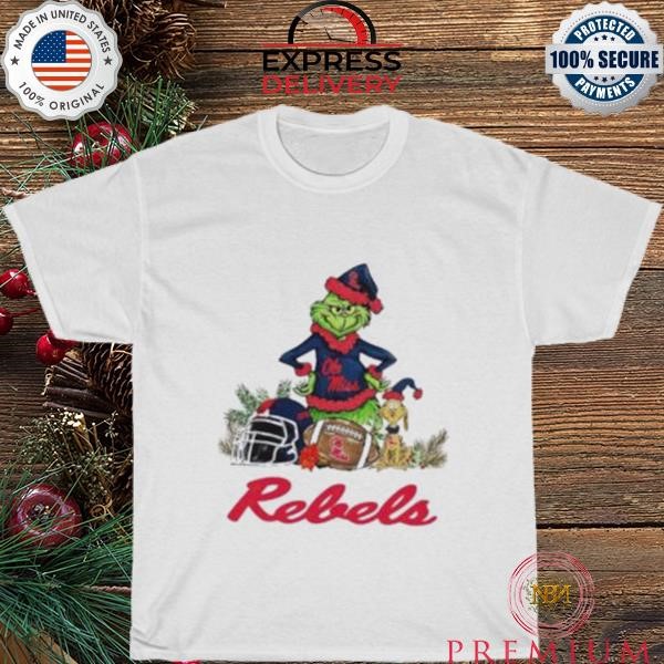 Ole Miss Rebels Grinch and Max dog funny Christmas 2023 shirt