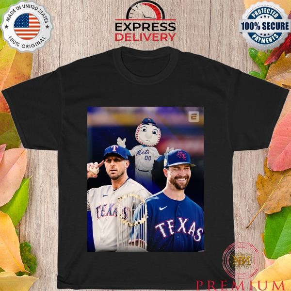 Once former Mets co-aces, Max Scherzer and Jacob deGrom are now champions with the Texas Rangers shirt