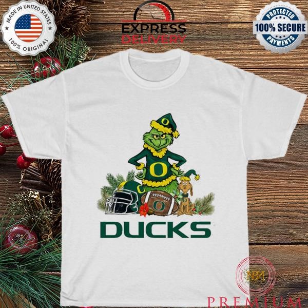Oregon Ducks Grinch and Max dog funny Christmas 2023 shirt
