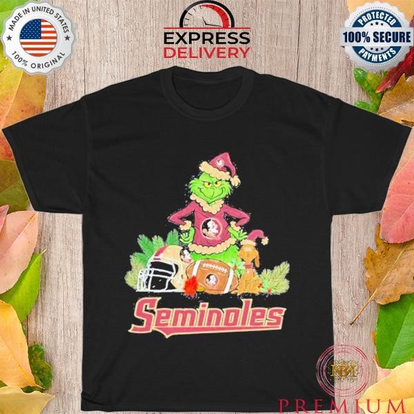 Original Florida State Seminoles Grinch and Max dog funny Christmas 2023 shirt