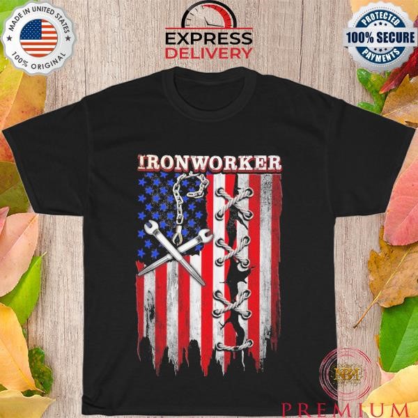 Premium Proud ironworker- sherpa american flag shirt