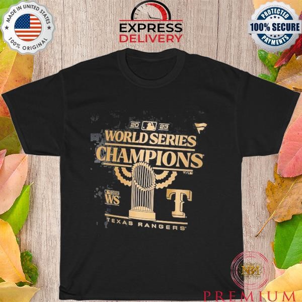 Texas rangers fanatics branded 2023 world series champions parade shirt