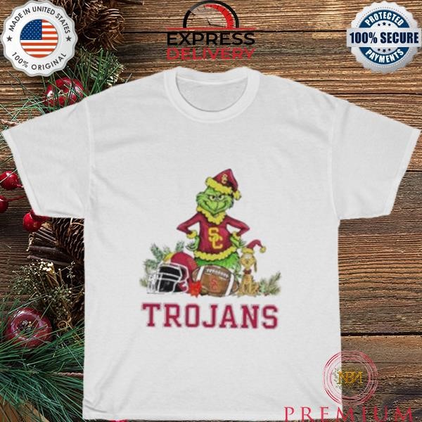 USC Trojans Grinch and Max dog funny Christmas 2023 shirt