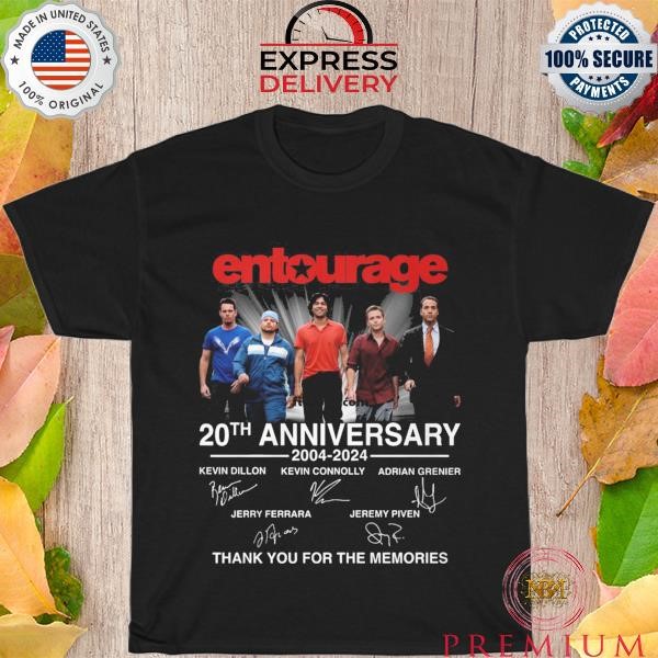 Official Entourage 20Th Anniversary 2004-2024 Thank You For The Memories signatures T-Shirt